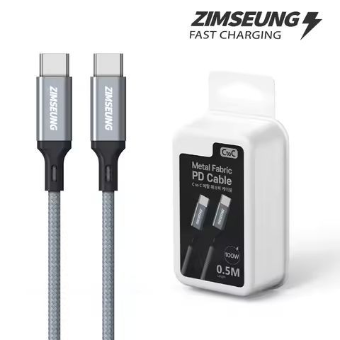 상품 이미지: 짐승 C to C타입 PD 100W USB 3.1 GaN 메탈 패브릭 초고속 충전 케이블 0.5M 1.2M 2M