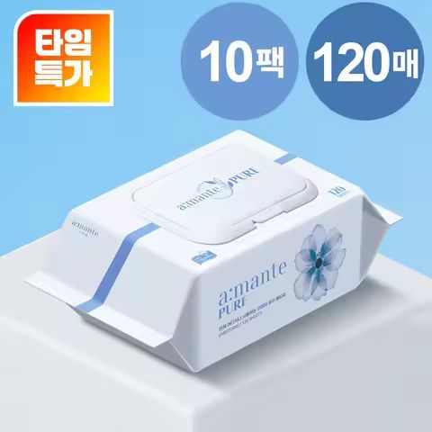 상품 이미지: [알리 단독 행사] 대용량 120매 두꺼운 50평량 물티슈 10팩 20팩 / 물걸레 청소포 아기