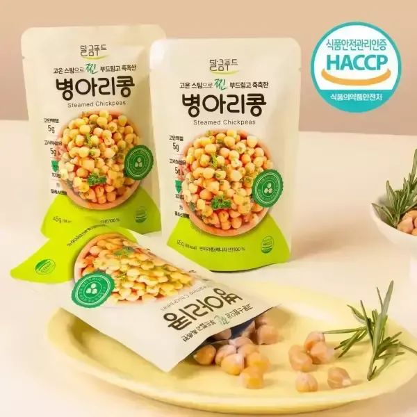 상품 이미지: [달큼푸드] 국내 제조 고온 스팀으로 찐 고소한 병아리콩 45g*10봉