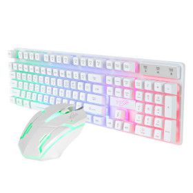 상품 이미지: 지클릭커 슈퍼히어로 GMK-180 PLUS 레인보우 키보드 마우스 세트 스타배송