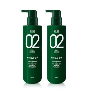 상품 이미지: 1+1 아모스 녹차실감 샴푸 리바이탈라이징(지성) 500g (무료배송)