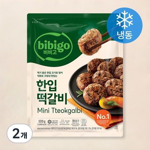 상품 이미지: 비비고 한입 떡갈비 (냉동), 320g, 2개