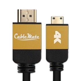 상품 이미지: 케이블메이트 HDMI to Mini HDMI 골드메탈 케이블 Ver2.0 1M (HDMI to Mini HDMI 골드메탈 케이블 Ver2.