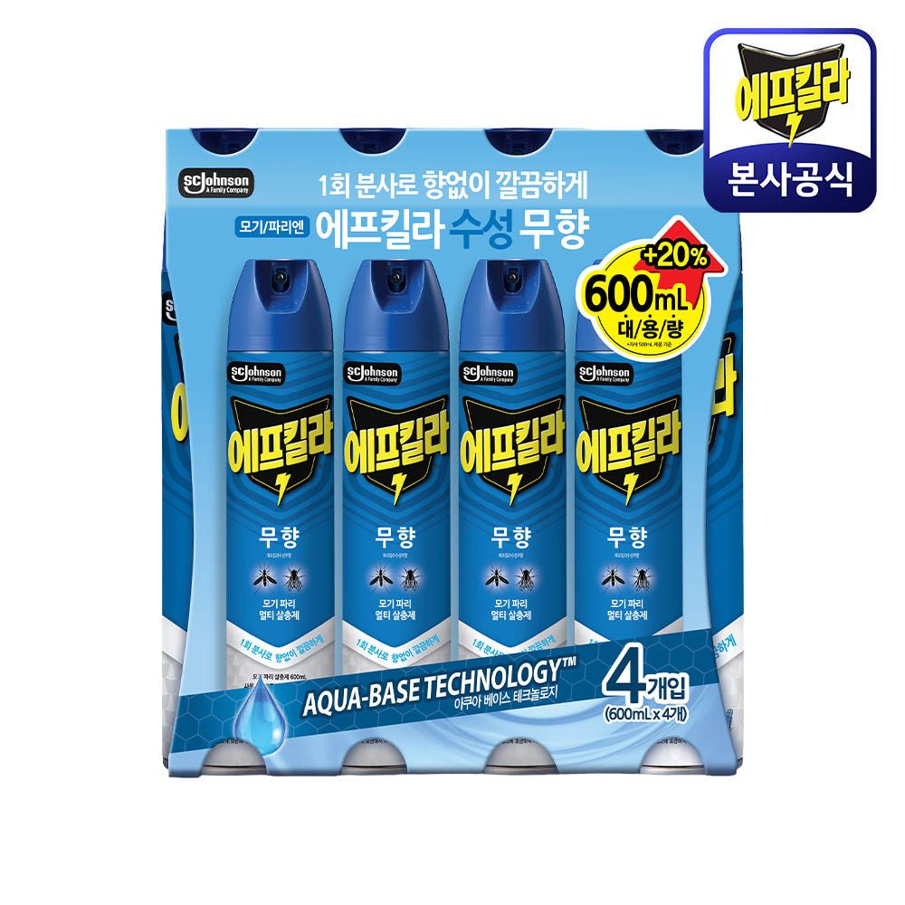 상품 이미지: 에프킬라 살충제 에어로졸 무향 수성 파리 모기 나방 퇴치제