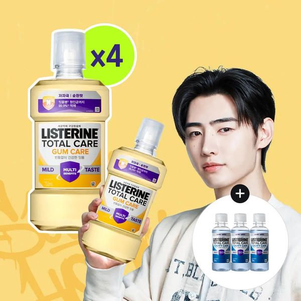 상품 이미지: 리스테린 토탈케어 검케어 마일드 750ml, 4개 + 증정(캐비티케어 마일드 100ml, 3개)