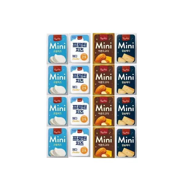 상품 이미지: 상하 미니치즈12g 크림치즈8+프로틴체다8+아몬드고다8+칼슘체다8/총32개입/냉장무배
