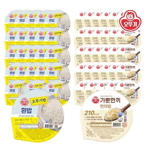 상품 이미지: [오뚜기] 오뚜기밥 흰밥 210g x 24개(1박스)+가뿐한끼 현미밥 150g x 30개(1박스)