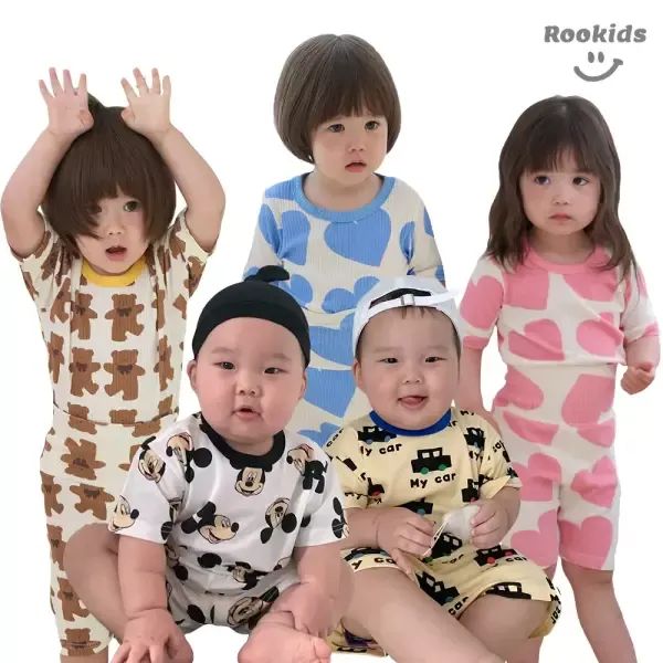 상품 이미지: [루키즈] 26년/여름/클리어런스/5부/7부/파자마/루실내복/상하복