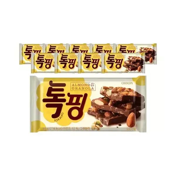 상품 이미지: 오리온 톡핑 아몬드 그래놀라 43g, 10입, 1개