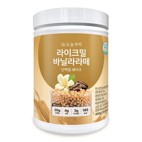 상품 이미지: 오늘부터 라이크밀 단백질 쉐이크 바닐라라떼맛, 1개, 450g