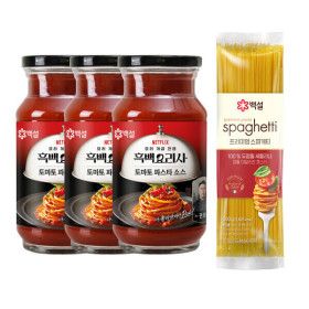 상품 이미지: (12%결제할인)CJ 백설 토마토 파스타소스 600G 3개 + 스파게티면 1개