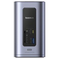 상품 이미지: 베이스어스 도킹스테이션 C타입 12포트 USB 허브 BS-OH198, 그레이, 1개