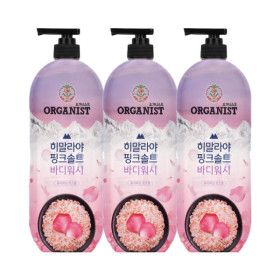 상품 이미지: 오가니스트 히말라야 핑크솔트 풍성한 거품 산뜻한 바디워시 900g 로즈향 x 3개