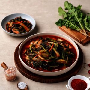 상품 이미지: 얼갈이+열무김치 2kg 전라도 보성엔 녹차 별미 김치 / 정온가푸드 / 국내산 100% / 당일제조 / HACCP 인증