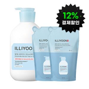 상품 이미지: (12%결제할인)일리윤 세라마이드아토6.0탑투토워시 1000ml+리필 500ml 2개