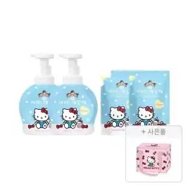 상품 이미지: 아이깨끗해 X 헬로키티 핸드워시 숲속산책 용기 490ml, 2개+리필 450ml, 2개+증정(보냉백(핑크), 1개)