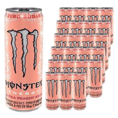 상품 이미지: 몬스터에너지 드링크 울트라 피치 킨, 355ml, 24개