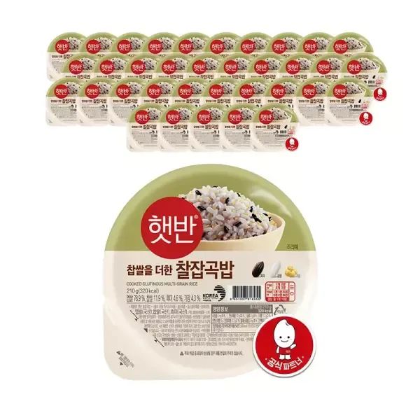 상품 이미지: CJ 햇반 찰잡곡밥, 210g, 36개