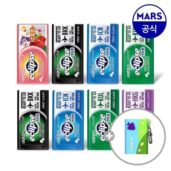 상품 이미지: 이클립스 캔디 한정판 시티 컬렉션 (34gx8개입)x2세트 (맛 택1)+증정 (실리콘케이스 1개)