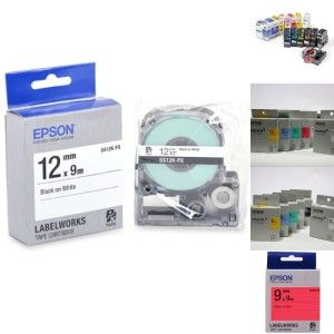 상품 이미지: ( EPSON) 라벨테이프 12mm ( SS12K 흰색 검정)/엡손/라벨/프린터/테이프/앱손/터치/컬러/라벨지/리필/칼라
