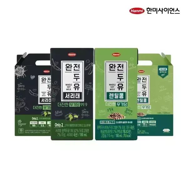 상품 이미지: 한미 더진한 무가당 서리태 + 렌틸콩, 총 32입, 국산콩 프리미엄