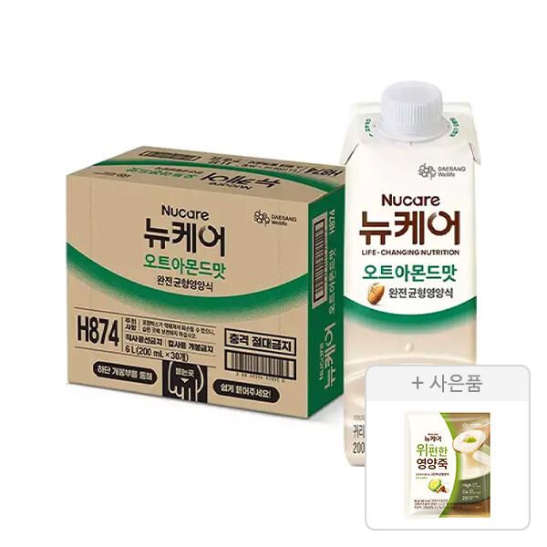 상품 이미지: 뉴케어 오트아몬드맛 200ml, 30입, 1개 + 증정(위(we)편한영양죽 40g, 1개)