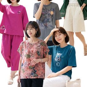 상품 이미지: 로즈맘 시즌오프 여름 인기상품 빅사이즈 티셔츠/블라우스/바지/민소매/잠옷/엄마옷/인견/세트/마담/의류