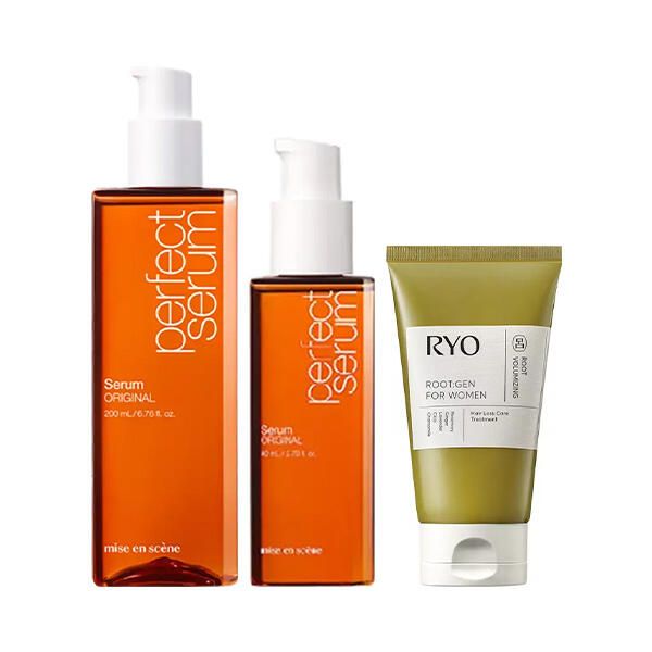 상품 이미지: 미쟝센 퍼펙트 세럼 오리지널 200ml, 1개+오리지널 80ml, 1개+증정(려 루트젠 트리트먼트 100ml, 1개)