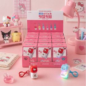 상품 이미지: 산리오 키캡 클릭커 딸깍 LED 2구 키캡 랜덤 키링 12개 1박스 정품