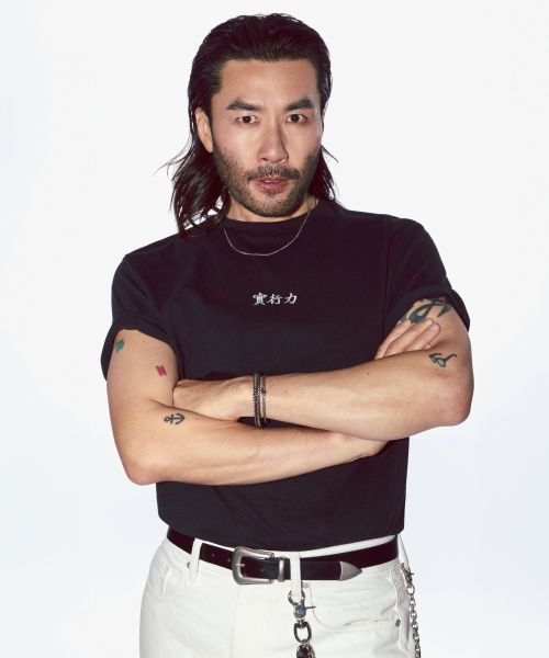 상품 이미지: [노홍철 컬래버] 럭키 가이 實行力(실행력) 티셔츠 [블랙]