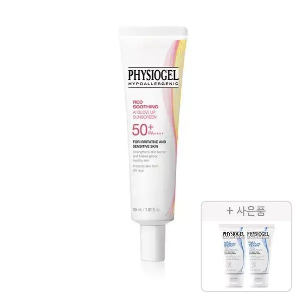 상품 이미지: 피지오겔 레드수딩 AI 글로우업 선스크린, 30ml, 1개 + 증정(DMT 클렌징젤 30ml,2개)