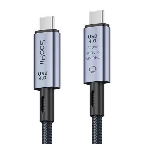 상품 이미지: Soopii 240W 40Gbps 8K 썬더볼트 USB4 C to C 초고속 케이블 S43