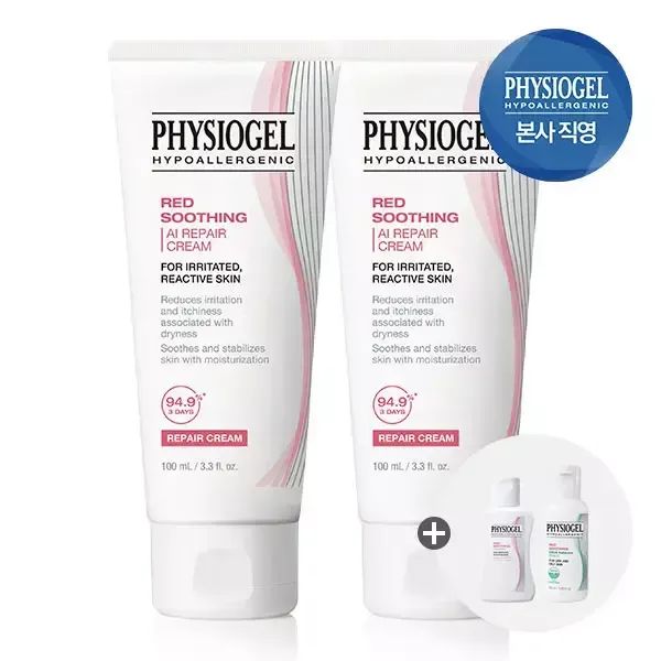 상품 이미지: 피지오겔 레드수딩 AI 리페어 크림 100ml x 2개 + 레드수딩 로션 50ml + 시카 토너 50ml