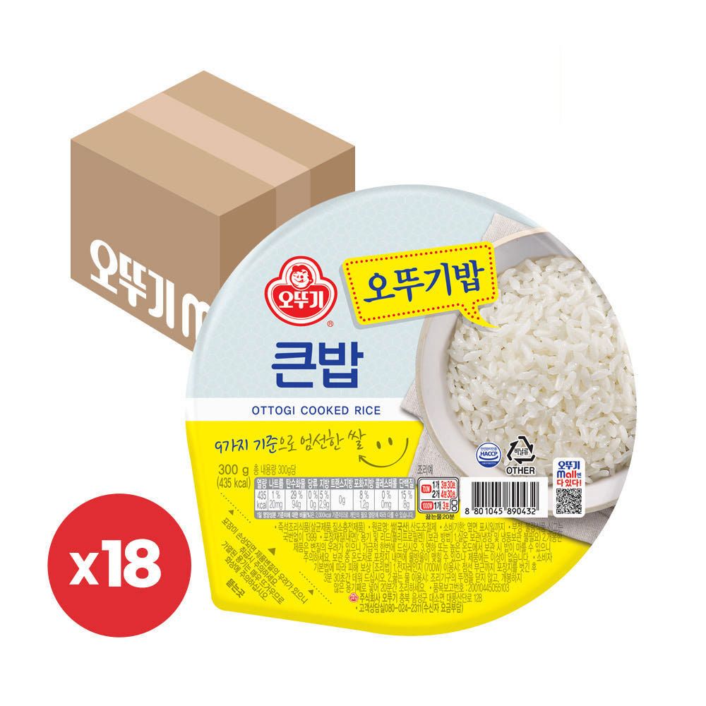 상품 이미지: 오뚜기 맛있는 오뚜기밥 큰밥 300g, 18개
