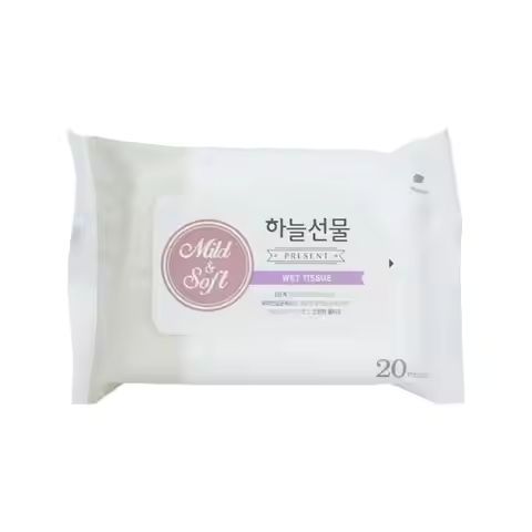 상품 이미지: 국산 하늘선물 물티슈 20매 리필 여행용 소형 물티슈