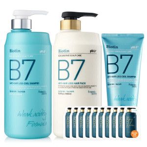 상품 이미지: B7 약산성 쿨 탈모 샴푸 +탈모 헤어팩 (초특가 브랜드 행사) 1000ml+1000ml+200ml+10매