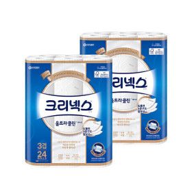 상품 이미지: 크리넥스 3겹 울트라클린 화이트 25M X 24롤 2팩 화장지 휴지