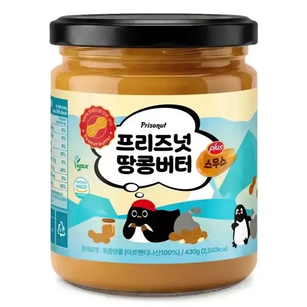 상품 이미지: 프리즈넛 플러스 100% 땅콩버터 스무스 땅콩잼 430g