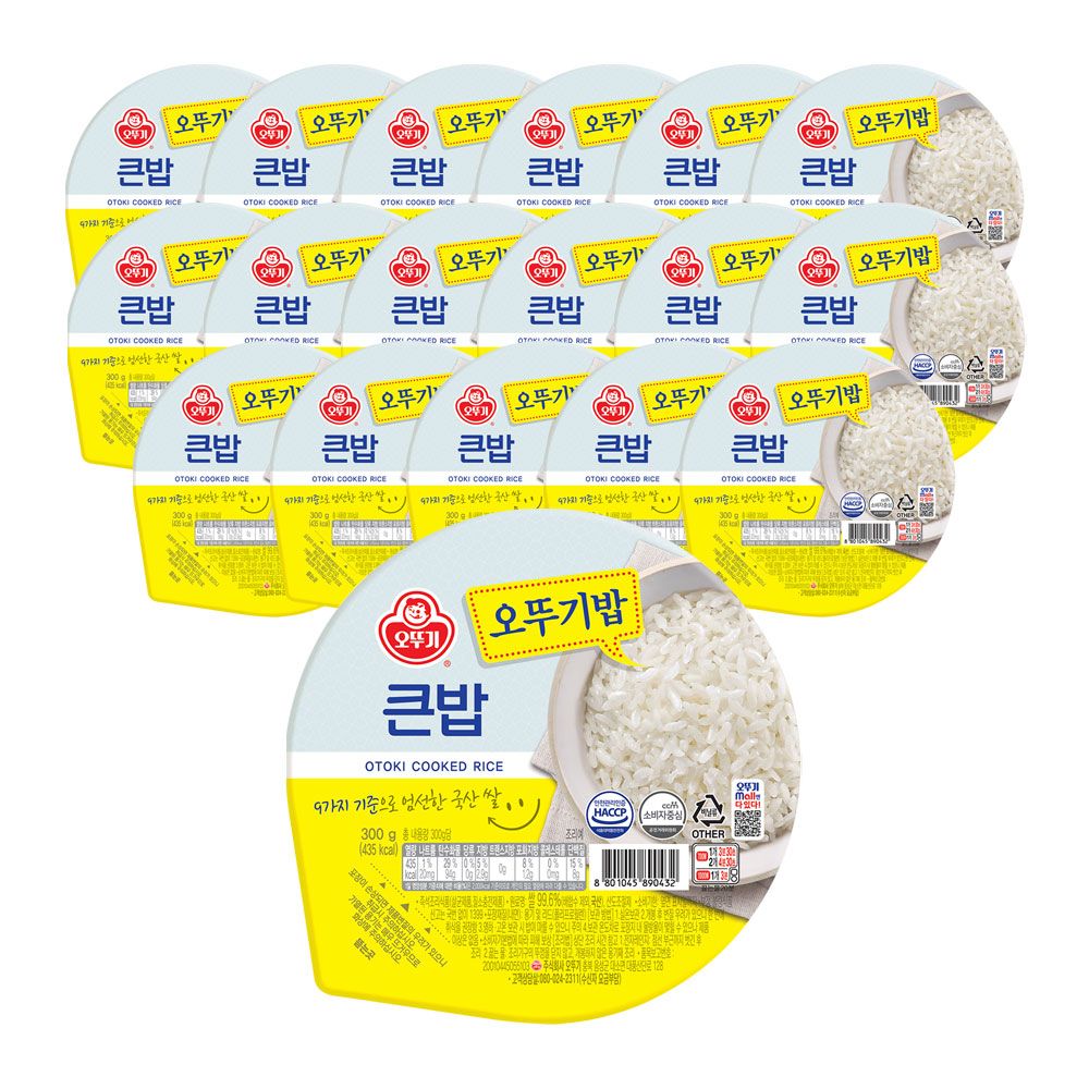 상품 이미지: 오뚜기 맛있는 오뚜기밥 큰밥 300g, 18개