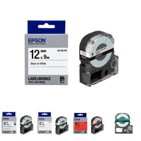 상품 이미지: ( EPSON) 라벨테이프 12mm ( SS12K 흰색 검정)/엡손라벨프린터테이프/엡손라벨테잎/엡손라벨테이프
