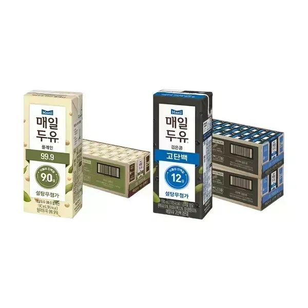 상품 이미지: 매일두유 99.9 190ml, 24개 + 검은콩 고단백 190ml, 24개