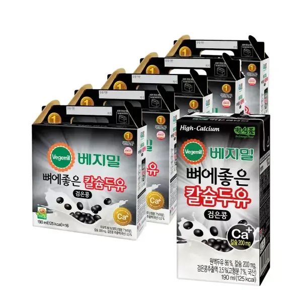 상품 이미지: 정식품 뼈에좋은칼슘 검은콩 두유 190ml 80팩