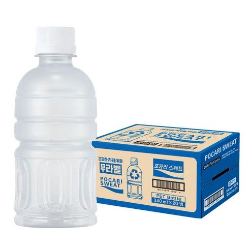 상품 이미지: 포카리스웨트 무라벨, 340ml, 20개