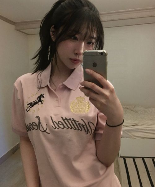 상품 이미지: 언타이틀 크레스트 폴로 크롭 반팔 핑크