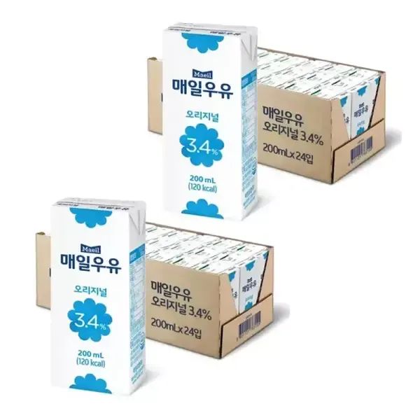 상품 이미지: 매일우유 멸균 오리지널 200ml, 48개