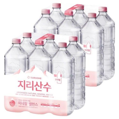 상품 이미지: 아워홈 지리산수 무라벨, 2L, 12개