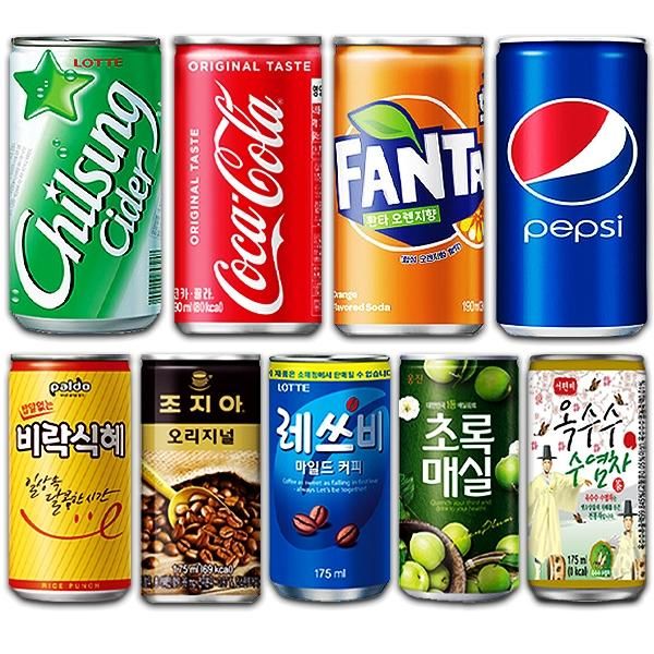 상품 이미지: [중앙몰] 도매 미니캔 음료수 190ml 30캔 코카콜라 제로 칠성 사이다 펩시 환타 맥콜 캔콜라 캔사이다 캔음료 업소용
