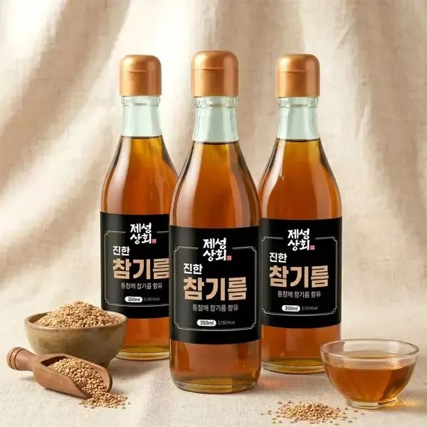 상품 이미지: 제성상회 진한 참기름 350ml x 3 병