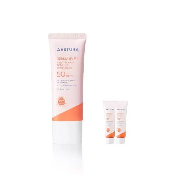 상품 이미지: [본사직영]에스트라 더마UV365 레드진정 톤업 선크림 40ml 1개 + 선크림10ml 2개