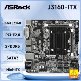 상품 이미지: 로로구대ASRock J3160-ITX Mini-ITX 메인보드 인텔 쿼드 코어 CPU J3160 2xDDR3 16GB USB 3.1 PCIe 2.0 H